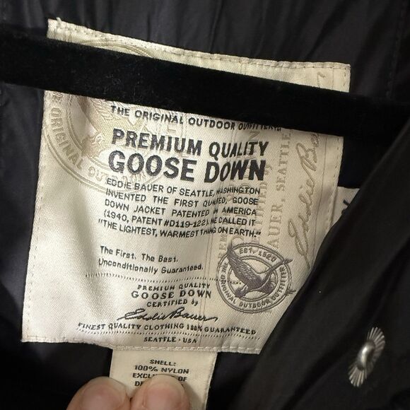 Eddie Bauer Goose Down Jacket Women's Medium Black Full Zip 700 Fill Power - Picture 8 of 15